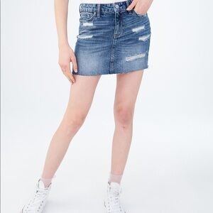 Aeropostale Medium Wash Denim Mini Skirt